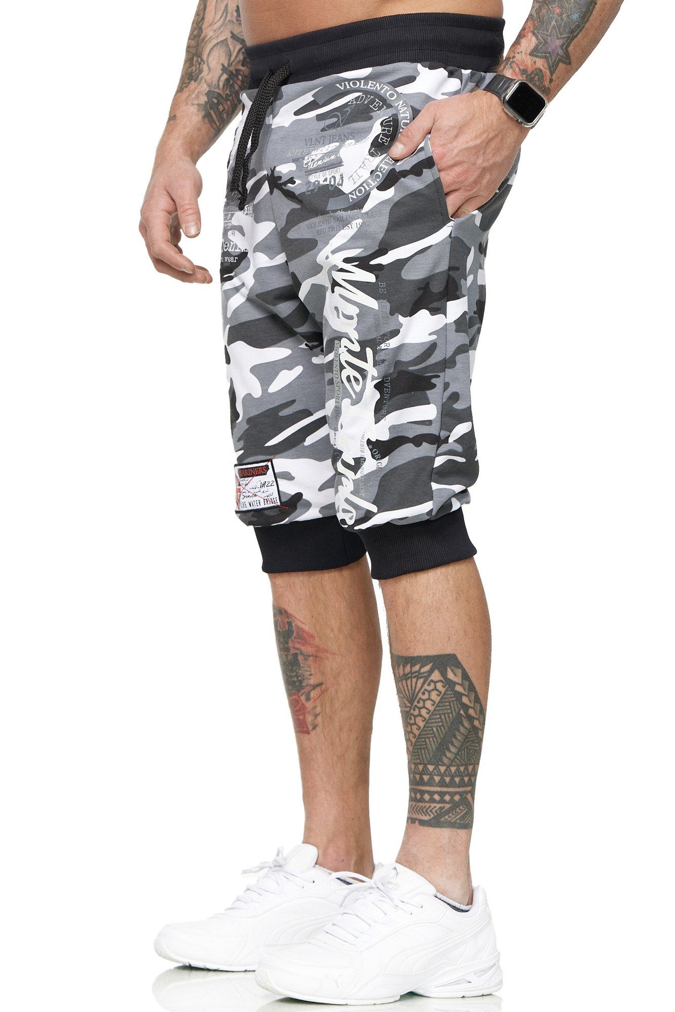 DUHENWU Japanische Herren Shorts - Leichte Caprihose Mit Kordelzug